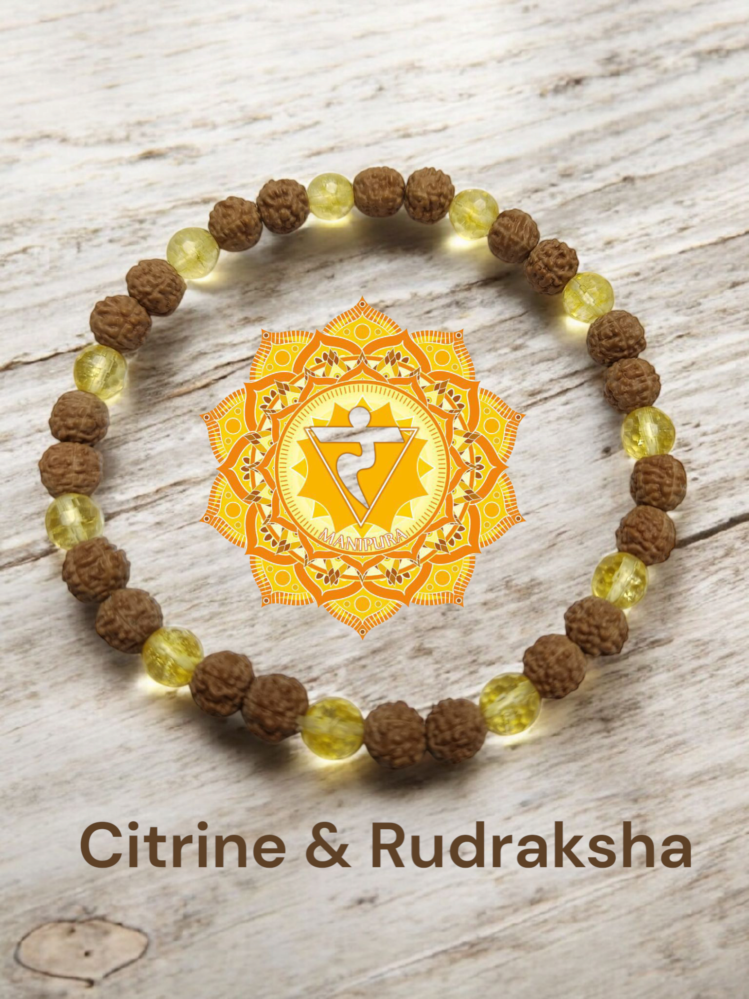 rudraksha & citrine bracelet