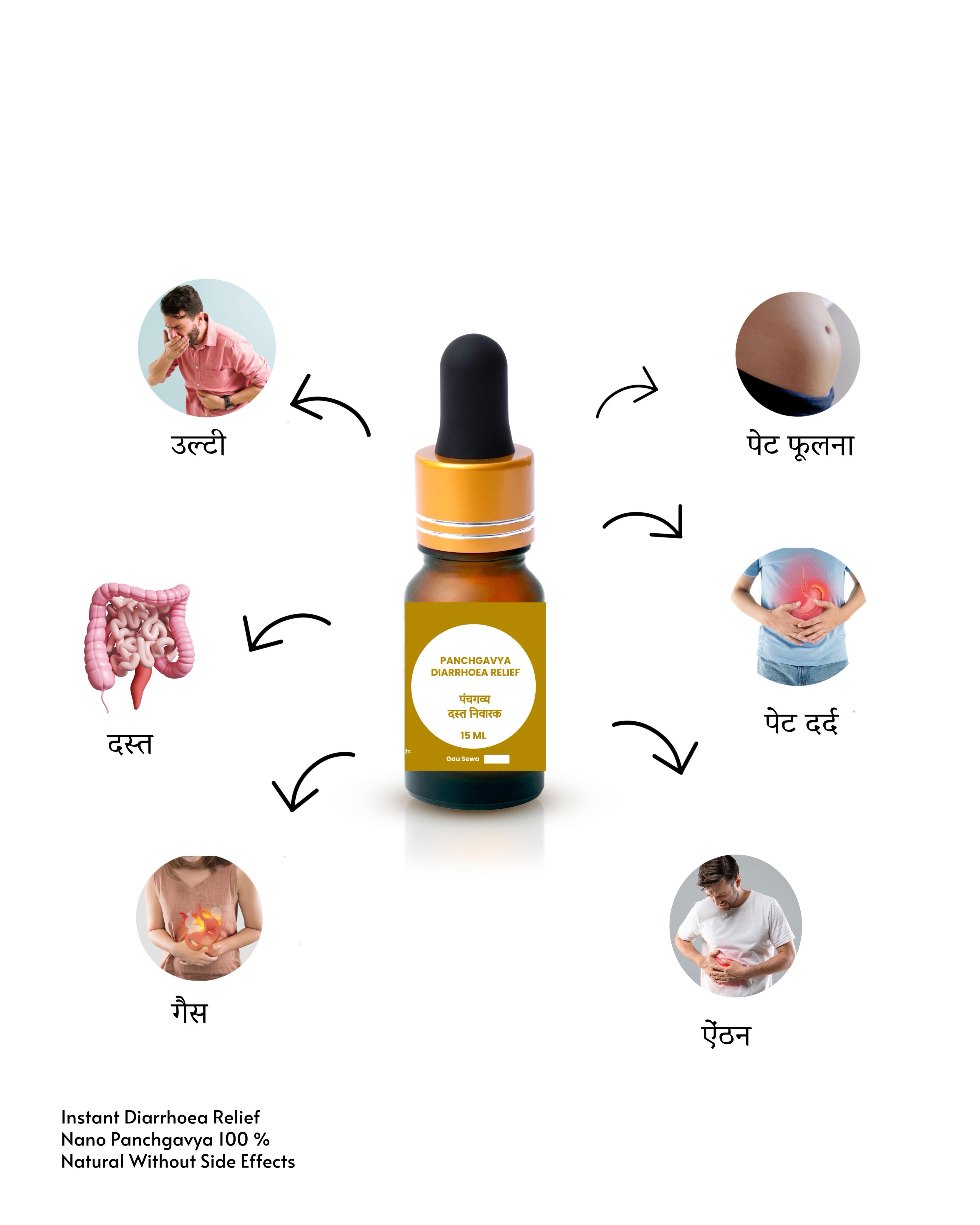 panchgavya dast nivaarak 15ml (100 % natural instant diarrhoea relief drops) पंचगव्य दस्त निवारक
