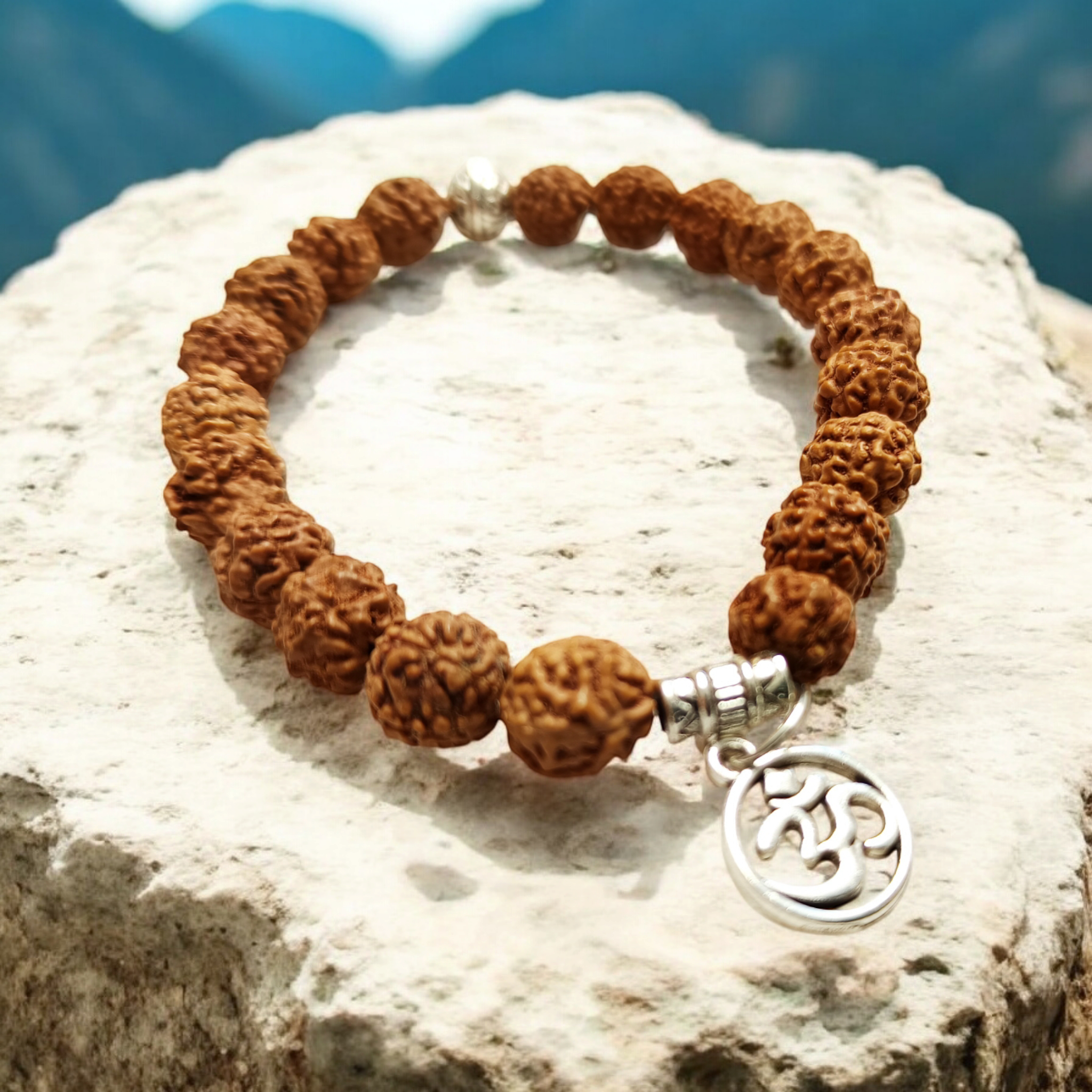 om rudraksh bracelet (brown)