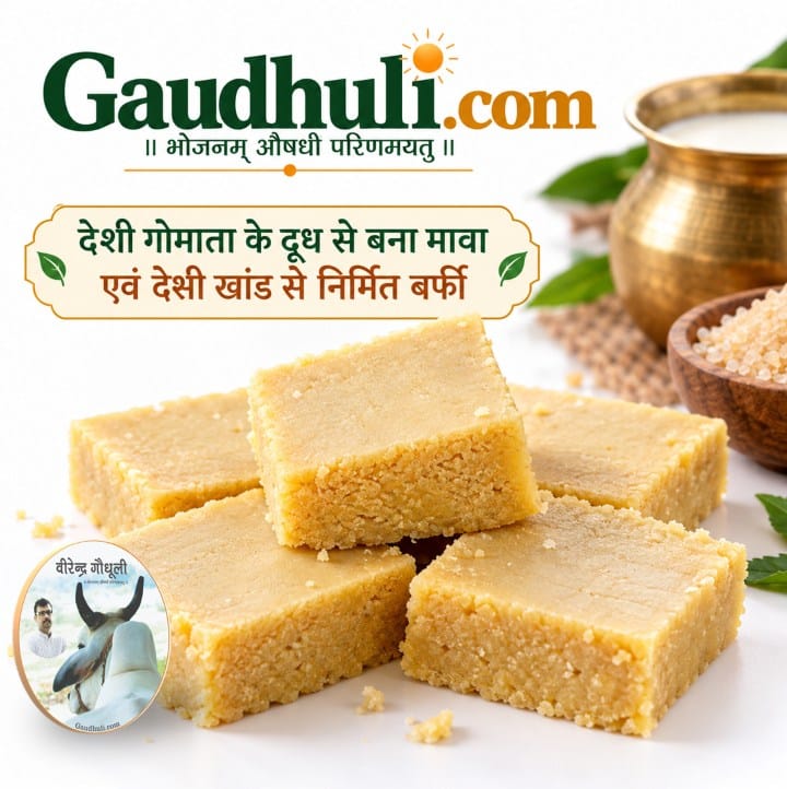 mithai: खोया बर्फी / khoya barfi : देशी गाय के दूध, खांड से निर्मित अग्रिम बुकिंग 30 अक्टूबर 2026 तक (डाक सेवा उपलब्ध नहीं है)