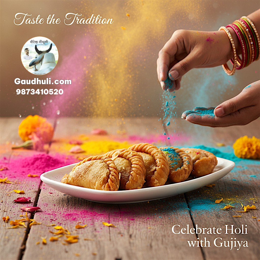 advance booking for gujiya | gujia | शुद्ध गुजिया (देशी गौमाता के गोघृत, मावा एवं देसी खांड से निर्मित) इसकी डाक सेवा नहीं है