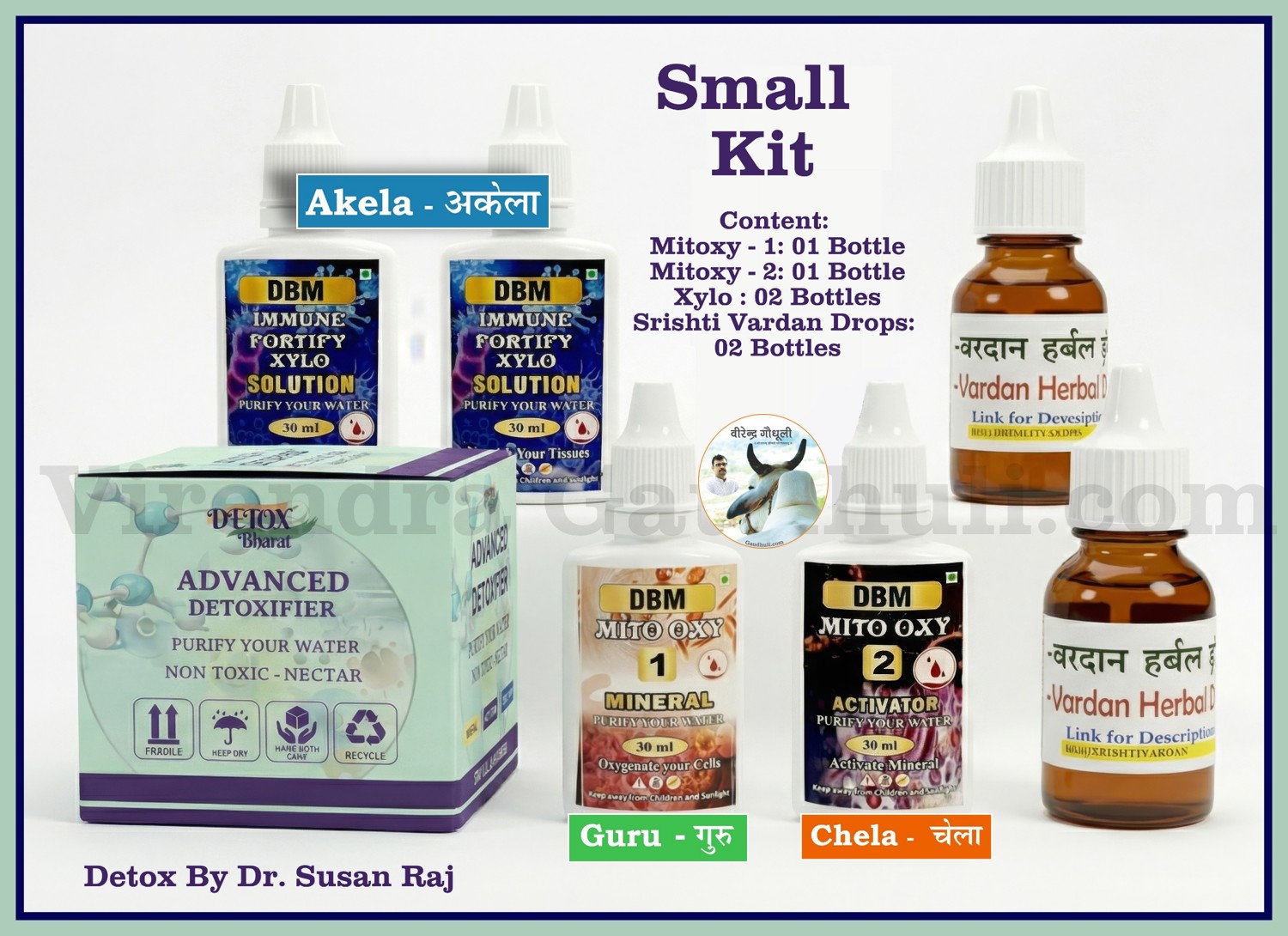 detox kit by dr. susan raj’s guru chela akela now named mitoxy 1, mitoxy 2 & xylo (water purifier & detox for adults)