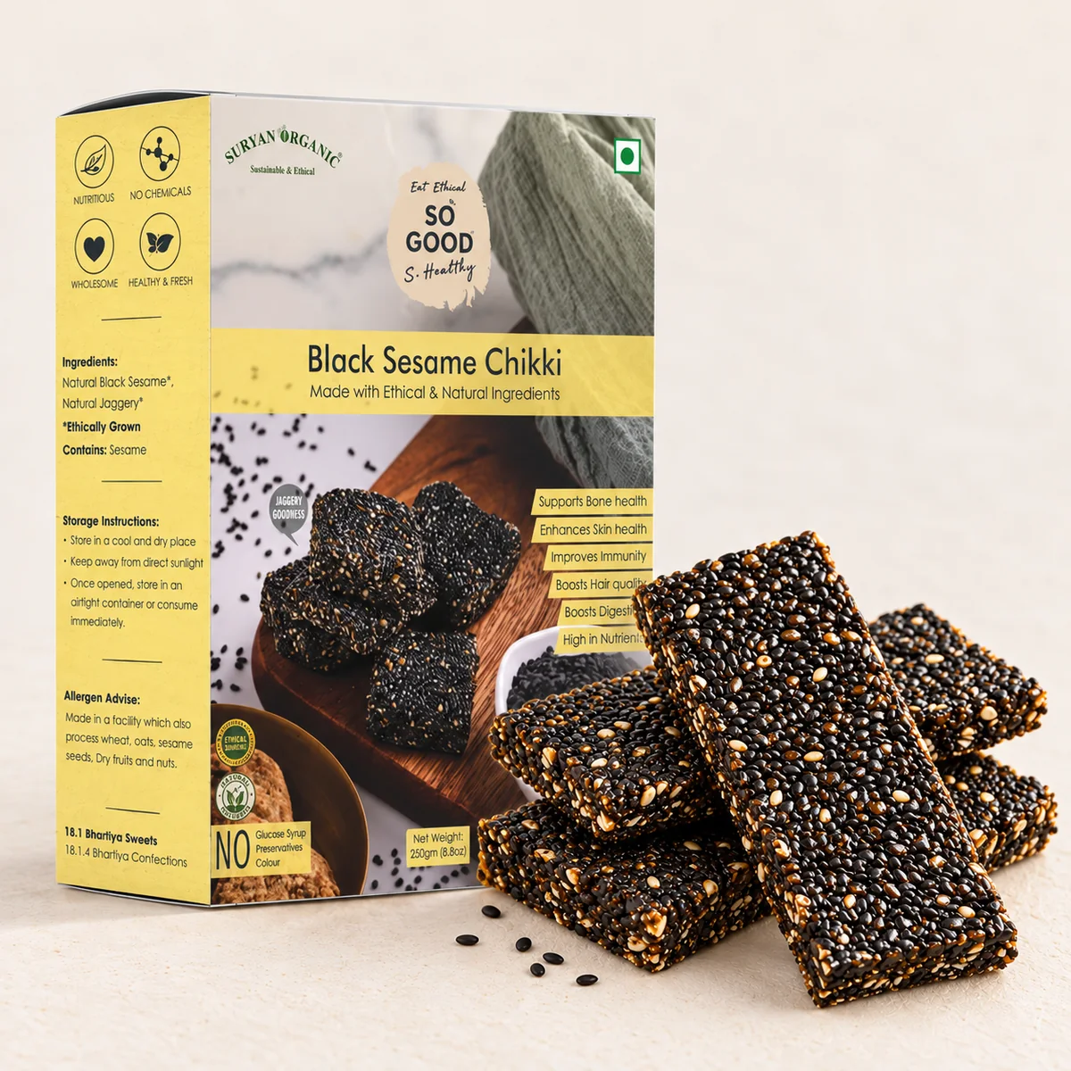 natural daliya gudpatti / chikki | दलिया (भुने चने) की गुड़पट्टी / चिक्की – 100gm