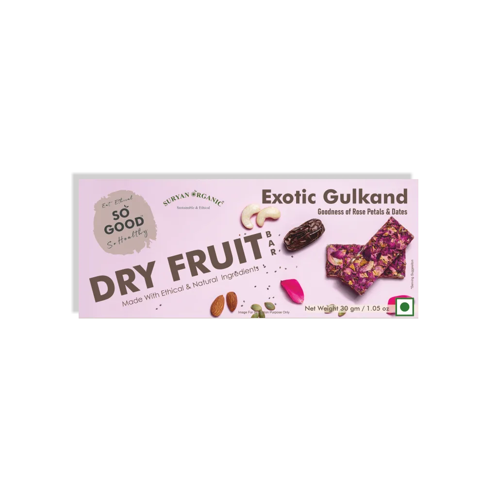 so good exotic gulkand dry fruit bar 30gm