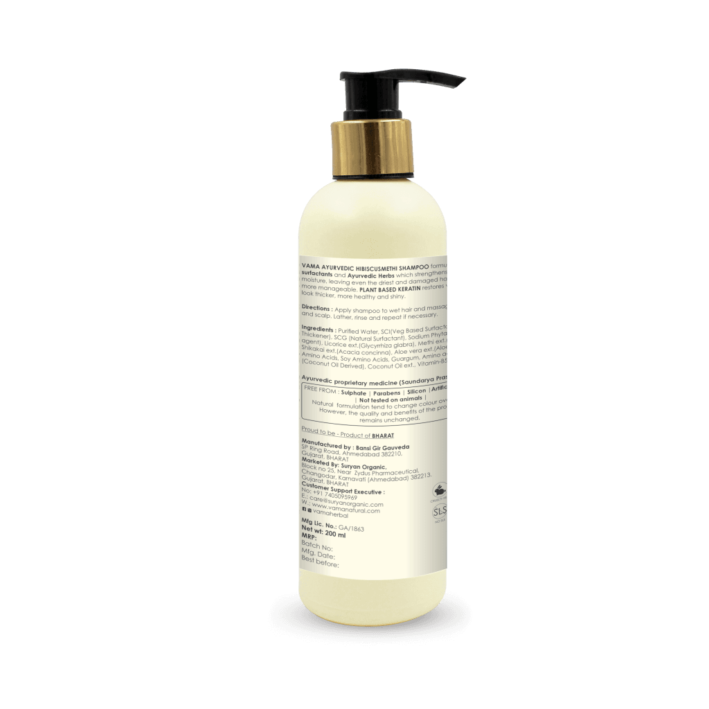 vama ayurvedic hibiscus methi dry hair shampoo 200ml