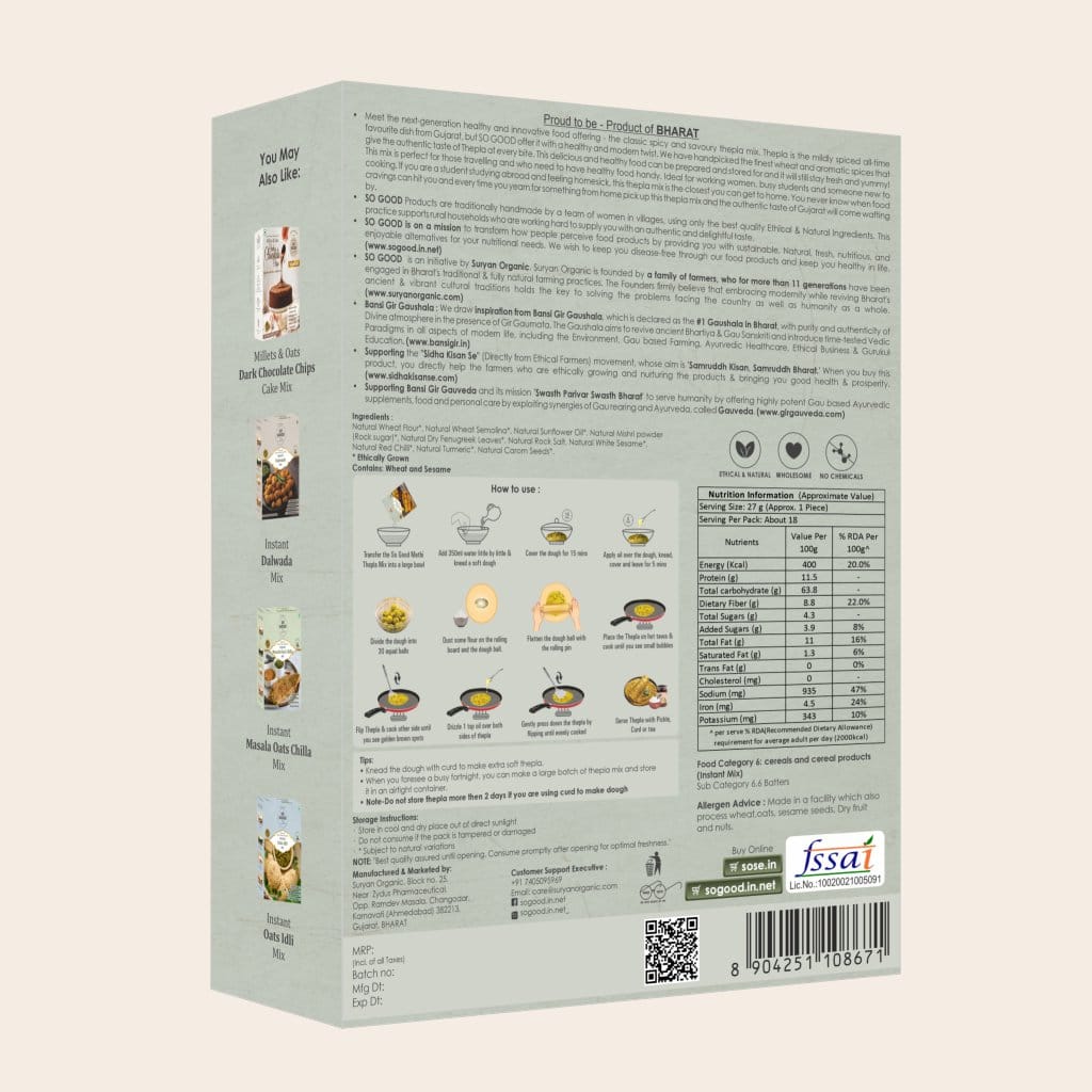 so good instant methi thepla mix 500gm