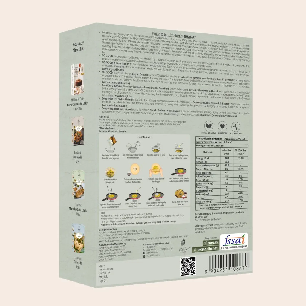 so good instant methi thepla mix 500gm