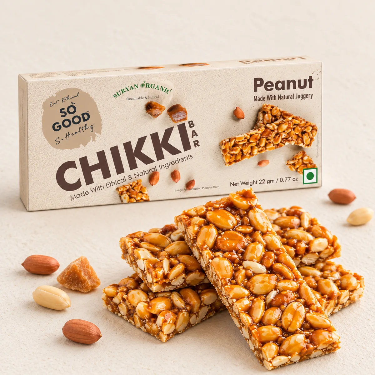 natural daliya gudpatti / chikki | दलिया (भुने चने) की गुड़पट्टी / चिक्की – 100gm