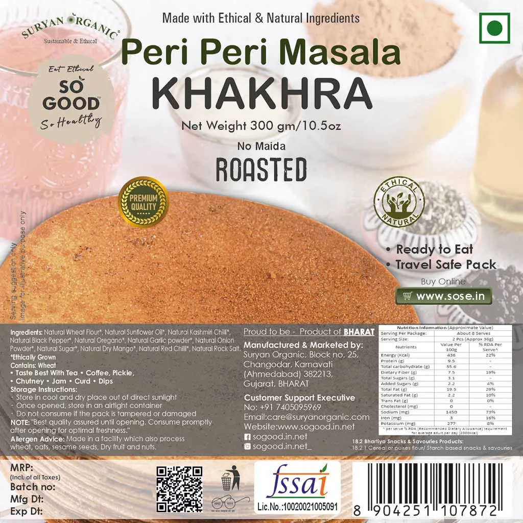 so good natural peri peri khakhra 300gm