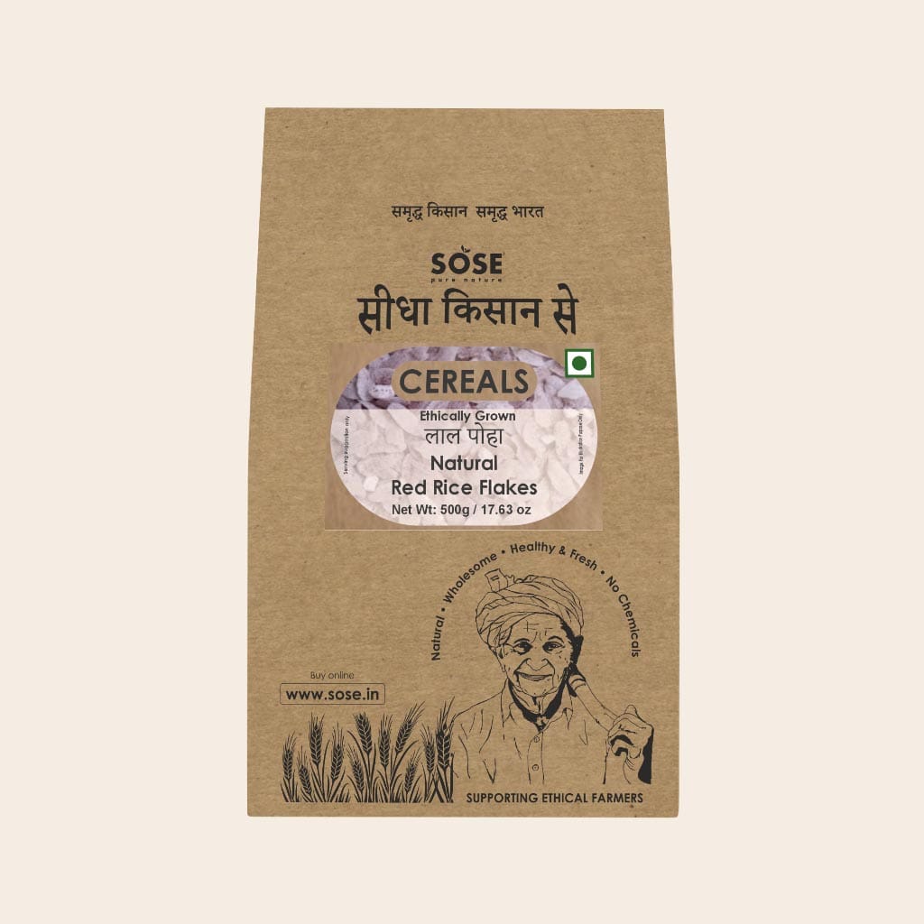 sidha kisan se natural rice flakes (lal poha) 500gm