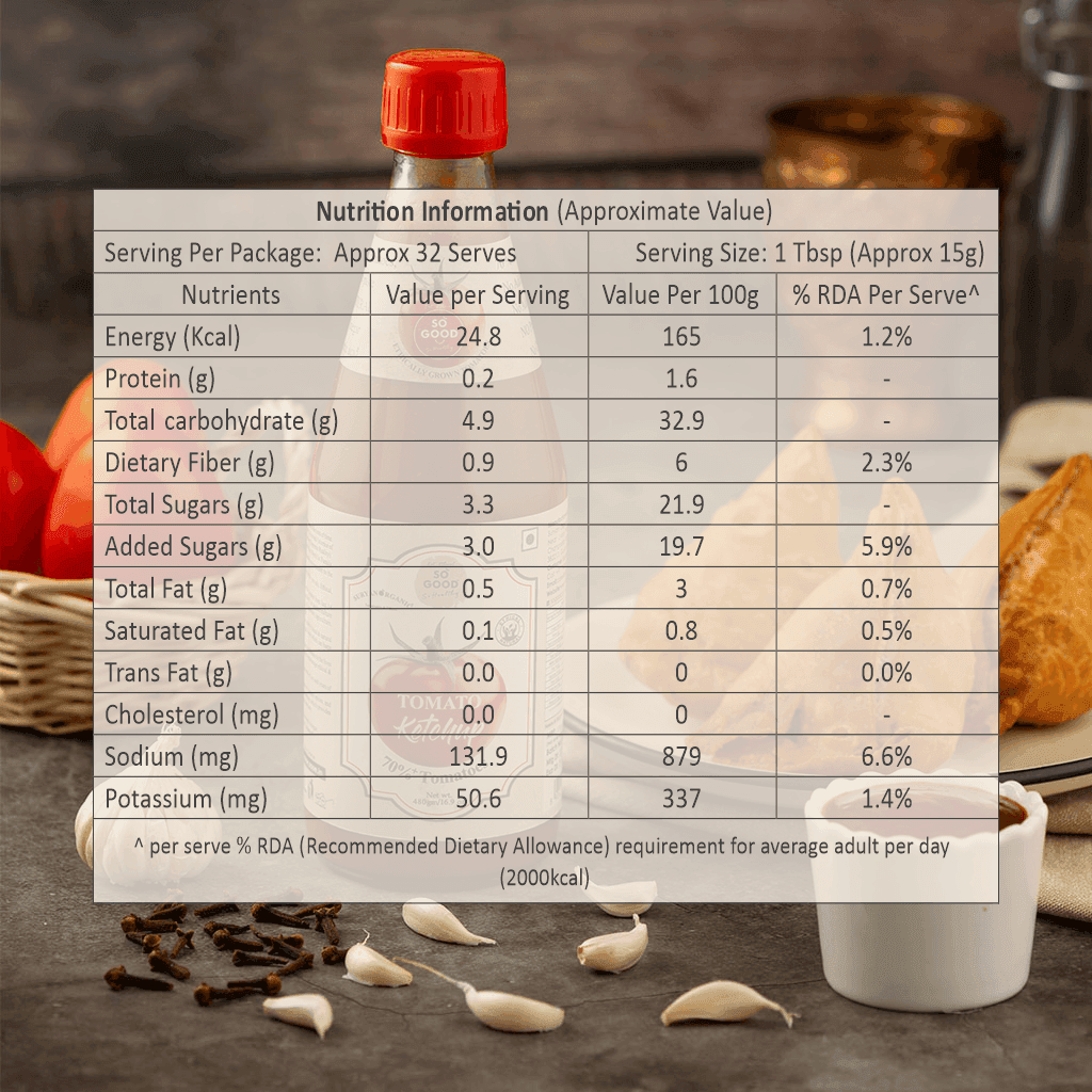 so good natural tomato ketchup 480gm