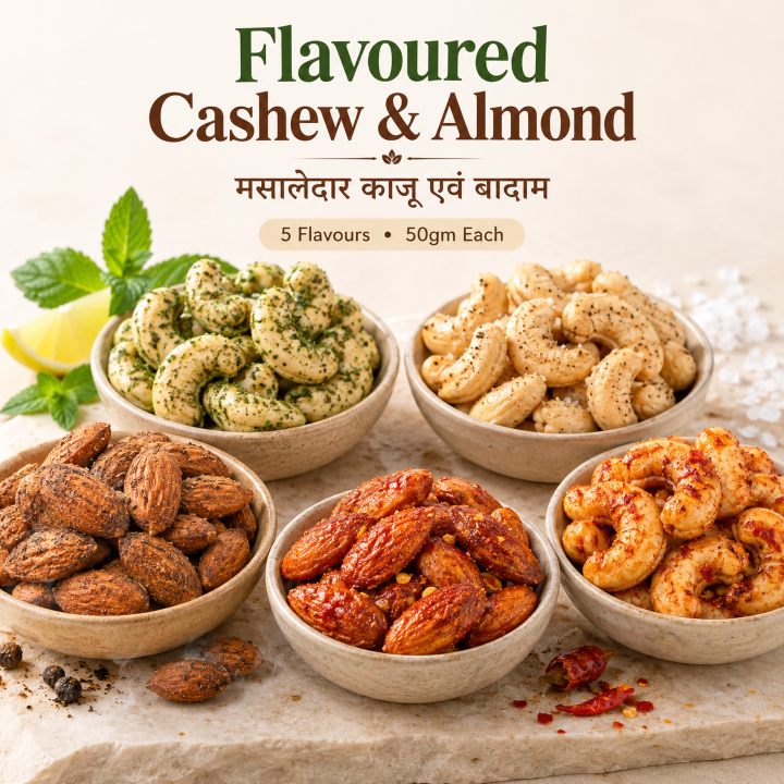 flavoured cashew & almond | मसालेदार काजू एवं बादाम 50gm पैक